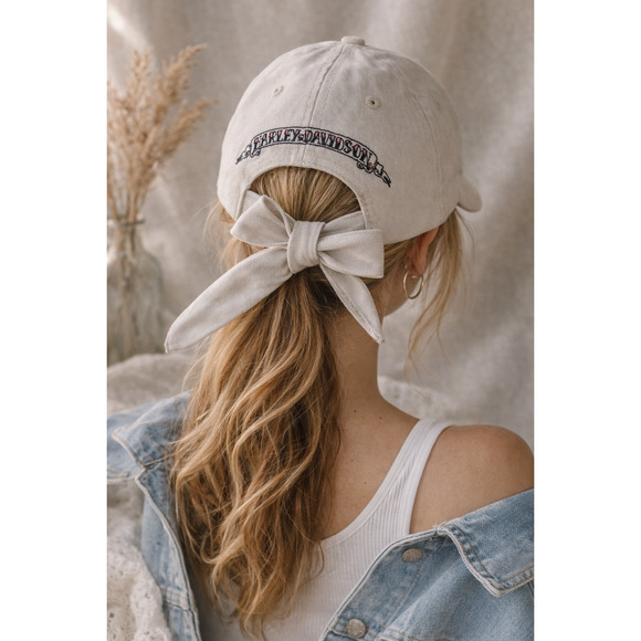 Harley Davidson Heart Wings Hat AdjustableTie Back Ponytail Cap Biker Babe main image 7
